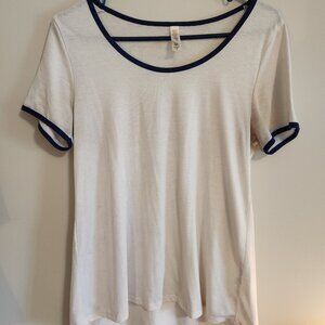 Classic Tee - Women's Small, White with Navy Ringer Trim, Short Sleeve